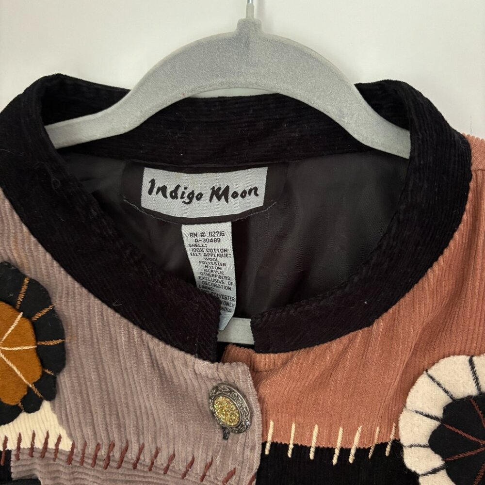 Indigo Moon Soft Corduroy Patchwork Embossed Butt… - image 7